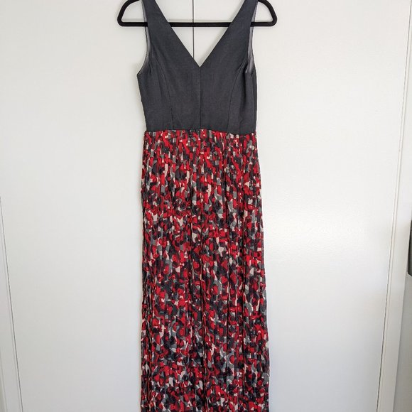 Modcloth black and red pleated maxi dress - Picture 2 of 6